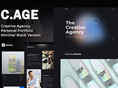 C.AGE - Creative Agency Personal Portfolio Elementor Template agency app black blog clean corporate creative dark design designer logo modern personal portfolio responsive ui ui design ux ux design website