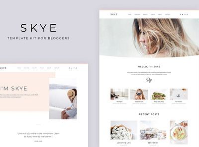 Skye - Modern Blog Elementor Template Kit app blog blogger blogging clean creative elementor journal lifestyle magazine modern personal photography pro simple travel ui ui design ux ux design