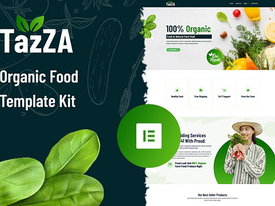 TazZA - Organic Food Elementor Template Kit agriculture app business delivery e commerce eco elementor farm food grocery kit organic responsive template ui ui design ux ux design vegetables whole foods