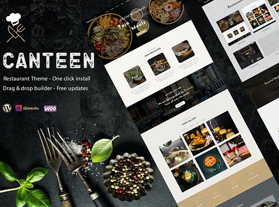 Canteen - Restaurant WordPress Theme app branding chef cooking cuisine design elegant food food theme graphic design modern motion graphics portfolio reservation restaurant ui ui design ux ux design website