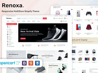 Renoxa - Multipurpose Opencart Responsive theme accessories app clean clothes ecommerce fashion furniture minimal modern multipurpose premium responsive shoe shopping store theme ui ui design ux ux design