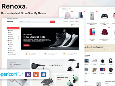 Renoxa - Multipurpose Opencart Responsive theme accessories app clean clothes ecommerce fashion furniture minimal modern multipurpose premium responsive shoe shopping store theme ui ui design ux ux design