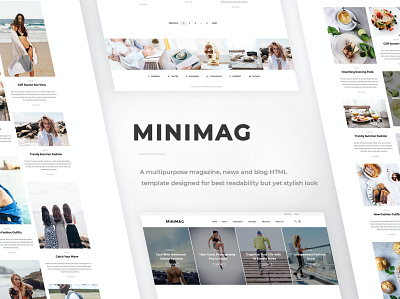 MINIMAG - Magazine & Blog HTML Template app blog branding design google slides illustration keynote magazine pitch deck powerpoint presentation ui ui design ux ux design web website