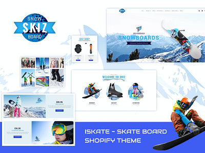 Skiz | Sports, Ski Boards Shopify Theme app board boards branding design google slide illustration instagram keynote logo ski sport template ui ui design ux ux design web web design website