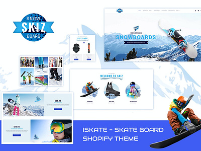 Skiz | Sports, Ski Boards Shopify Theme app board boards branding design google slide illustration instagram keynote logo ski sport template ui ui design ux ux design web web design website