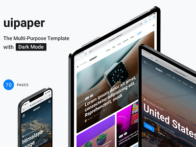 UIpaper – The MultiPurpose Template with Dark Mode