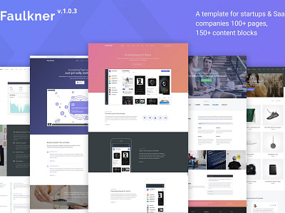 Faulkner - Multipurpose Template for Startups agency app blog clean creative design fast html loading modern page builder responsive seo small tech startup ui ui design ux ux design website