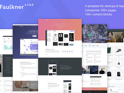 Faulkner - Multipurpose Template for Startups agency app blog clean creative design fast html loading modern page builder responsive seo small tech startup ui ui design ux ux design website