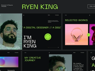 Ryen King - Personal CV/Resume HTML Template app business card cv designer freelancer landing marketing onepage online personal portfolio professional responsive resume ui ui design ux ux design vcard