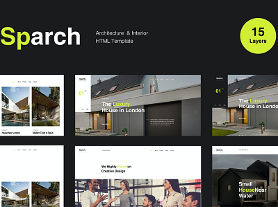 Sparch - Architecture & Interior HTML Template app architetcure branding creative design freelancer html illustration job logo modern pitch deck theme ui ui design ux ux design web website