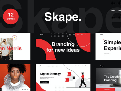 Skape - Creative Agency & Portfolio HTML Template agency app branding color colorful creative design freelancer graphic design html logo motion graphics pitch deck purpose theme ui ui design ux ux design website