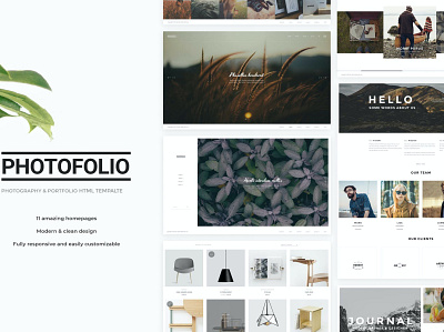 Photofolio - Photography & Portfolio HTML Template app blog business clean creative design freelancer gallery html illustration personal photography portfolio template ui ui design ux ux design web website