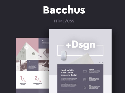 Bacchus - One Page HTML Template agency app branding clean contact corporate design graphic design html illustration logo minimalist modern motion graphics one page ui ui design ux ux design website