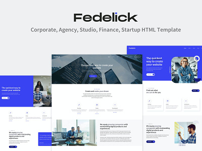 Fedelick - Multi-Purpose agency app blog clean creative design donation events full html multipourpose onepage portfolio purpose ui ui design ux ux design web website