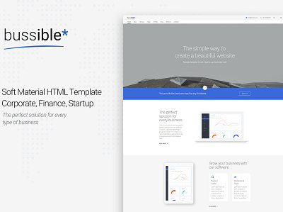 Bussible - Corporate, Finance, Startup Template agency app clean corporate design donation events finance multipurpose onepage portfolio purpose rescue startup ui ui design ux ux design web website