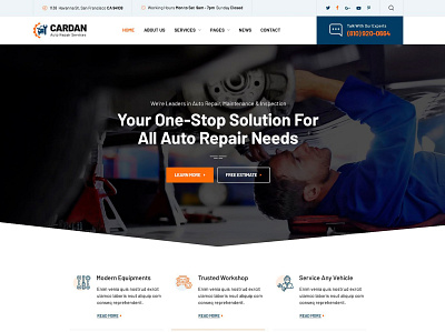 Cardan - Car Repair Services PSD Template agency app branding clean creative design donation full html illustration multipurpose onepage portfolio purpose rescue ui ui design ux ux design website