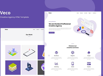Veco - Creative Agency HTML Template agency app branding clean design events full html illustration multipurpose onepage portfolio purpose shop ui ui design ux ux design web website