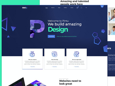 Pintu - Portfolio HTML5 Template agency app branding clean creative design donation events full html illustration onepage portfolio rescue shop ui ui design ux ux design website