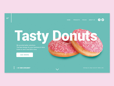 Tasty Donuts - Landing Page clean full shop portfolio onepage agency purpose multipurpose landing html branding logo illustration website design ui design ux ux design ui app