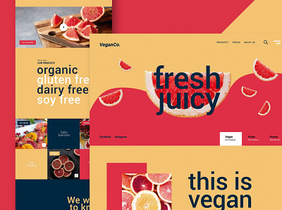 Fresh Food - Website agency app blog design diet graphic design html juice landing onepage portfolio restaurant shop ui ui design ux ux design vegan web website