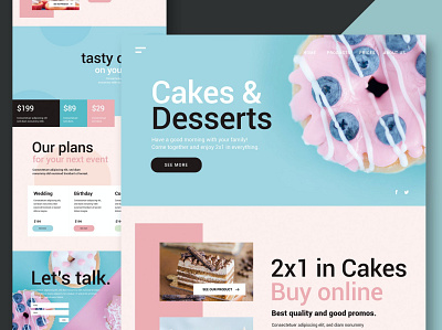 Cakes & Desserts - Website agency app blog clean creative design donation events full html illustration multipurpose onepage purpose ui ui design ux ux design web website