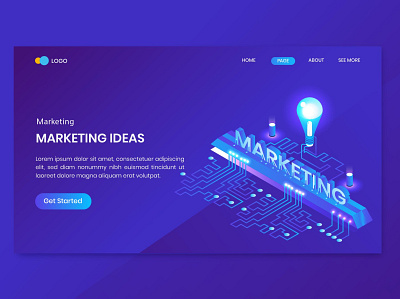 Idea Marketing Isometric Concept Landing Page app branding concept design idea marketing idea marketing social illustration isometric isometric concept landing landing page social page social web tech ui ui design ux ux design web website