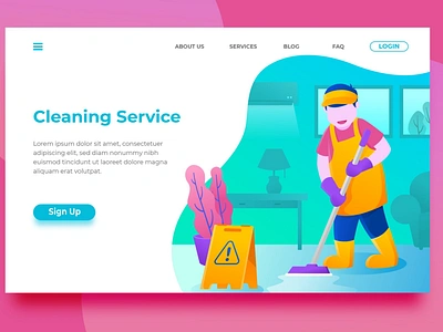 Cleaning Service - Landing Page app branding cleaning design events html illustration landing landing page multipurpose page service shop ui ui design ux ux design web web development website