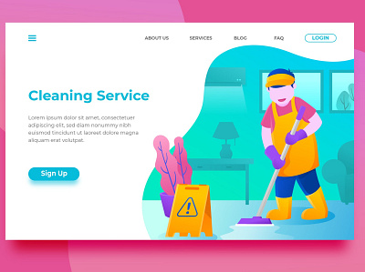 Cleaning Service - Landing Page app branding cleaning design events html illustration landing landing page multipurpose page service shop ui ui design ux ux design web web development website