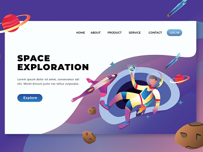 Space Exploration - PSD and AI Vector Landing Page ai app branding design html illustration landing landing page logo multipurpose photoshop psd purpose ui ui design ux ux design vector web website