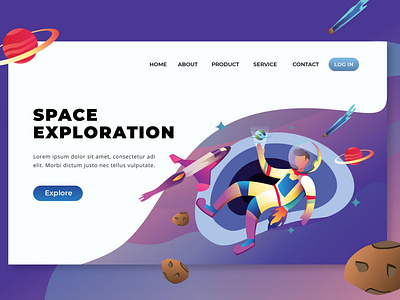 Space Exploration - PSD and AI Vector Landing Page ai app branding design html illustration landing landing page logo multipurpose photoshop psd purpose ui ui design ux ux design vector web website