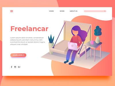 Freelancar - Landing Page app branding business creative design free freelancer html illustration landing landing page multipurpose page purpose ui ui design ux ux design web website