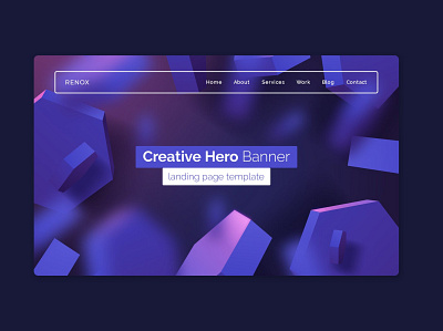 Renox - Landing Page Hero Banner app blog branding design events graphic design hero html illustration landing landing page modern motion graphics shop ui ui design ux ux design web website