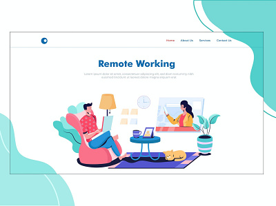 Hero Header Illustration Landing Pages app blog branding design donation events flat html illustration multipurpose purpose remote shop ui ui design ux ux design web website working