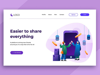 Flat Illustration Landing Pages