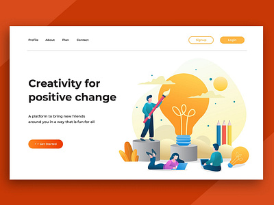 Flat Illustration Landing Pages