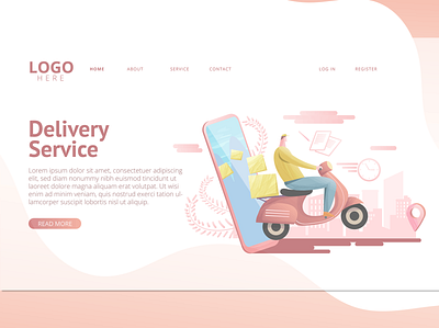 Delivery Service - Landing Page app blog events delivery design html illustration landing landing page modern page purpose services shop shop blog ui ui design ux ux design web website