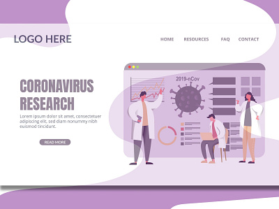 Virus Research - Landing Page app blog branding corona design html illustration landing landing page multipurpose page purpose shop ui ui design ux ux design virus web shop website