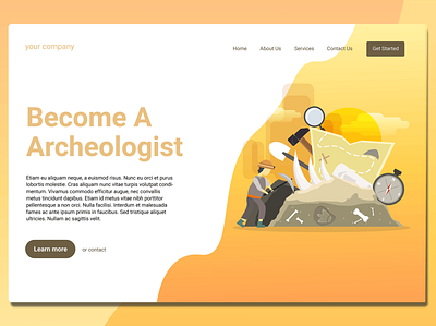 Archeologist - Landing Page app apps archeologist blog branding brochure business catalog design graphic design illustration interface landing landing page page ui ui design ux ux design website