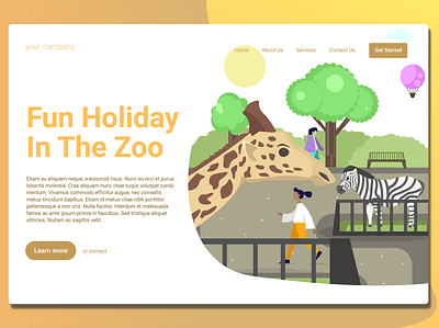 Zoo - Landing Page annual report app branding design html illustration landing landing page multipurpose page purpose shop ui ui design ux ux design web web development website zoo