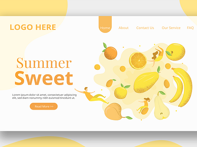 Healthy Fruit Illustration - Landing Page app blog design fruit fruit illustration healthy healthy fruit illustration landing landing page multipurpose page purpose ui ui design ux ux design web development web maintance website