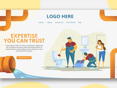 Sink Repairman - Landing Page annual annual report app branding design illustration landign landing page modern multipurpose page purpose report simple sink repairman ui ui design ux ux design website