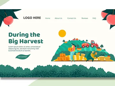 Harvest Farmer - Landing Page app branding design farmer food harvest harvest farmer harvest landing harvest page illustration interface landing landing page page technology ui ui design ux ux design website