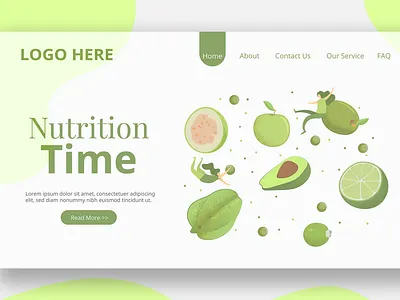 Green Fruit Illustration - Landing Page app branding design fruit graphic design green illustration landing landing page multipurpose page purpose ui ui design ux ux design walkthrough web development web maintance website