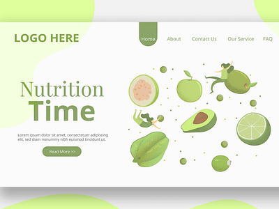 Green Fruit Illustration - Landing Page