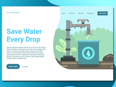 Save Water - Landing Page annual report app branding design every drop illustration landing landing page multipurpose purpose save save water ui ui design ux ux design water web development web maintance website