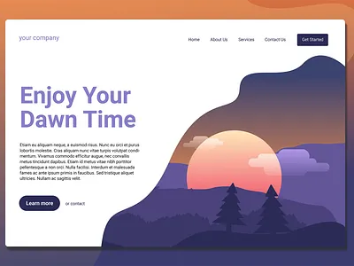 Dawn Time - Landing Page annual report app blog branding dawn time design events graphic design html illustration landing landing page multipurpose page purpose ui ui design ux ux design website