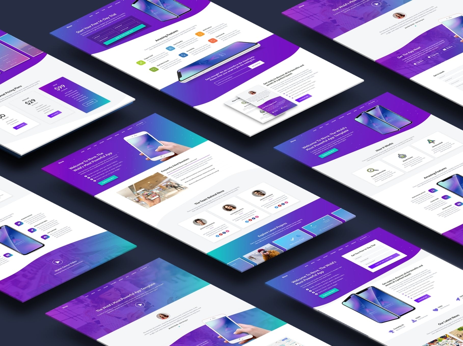 Nova - Premium App Landing Page Template by UI/UX Studio on Dribbble