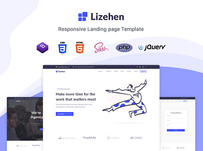 Lizehen - Landing Page Template app branding design graphic design html illustration landing landing page multipurpose page page template template ui ui design ux ux design web web development web maintance website