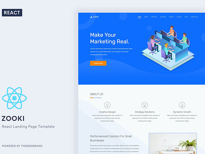 Zooki - ReactJs Landing Page Template