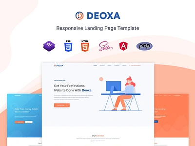 Deoxa - Angular 10 Landing Page Template angular app blogg branding design html illustration landing landing page multipurpose page purpose ui ui design ux ux design web web development web maintance website